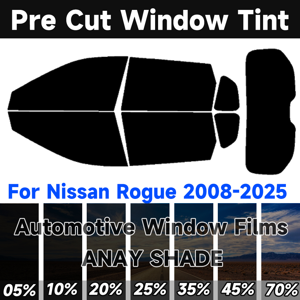 Privacy Screen Protector - 日産ローグ2008-2025用プレカットウィンドウティントカー、オートステッカー、日焼け止めUVカット、断熱2層ウィンドウプロテクタープライバシーフィルム