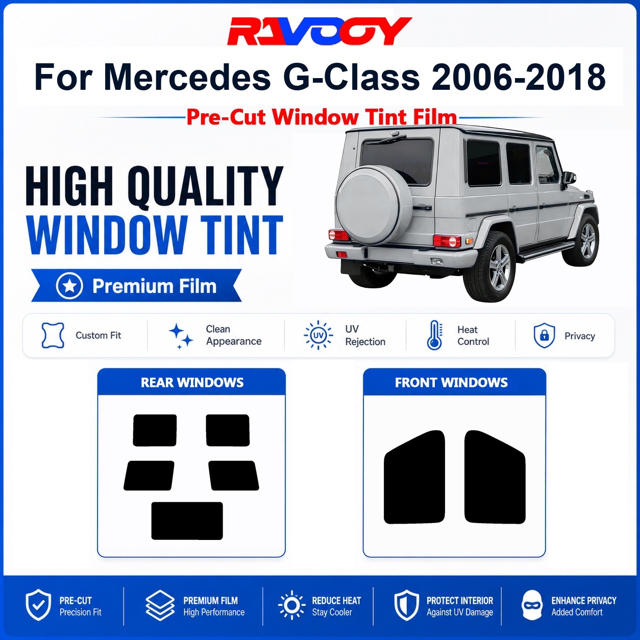 メルセデスGクラス2006-2018用プレミアムプレカットウ - Privacy Screen Protector のレビューと価格